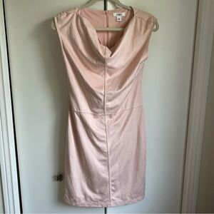 Cato Pink Dress Cowl Neck Wedding Guest Mini Dainty Feminine Old Money Sz 4